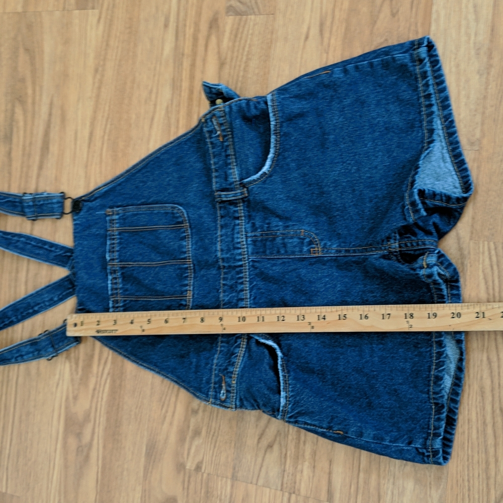 Levi's OVERALL Jean Denim Overalls Shortall Size L 12/14 - Picture 8 of 10